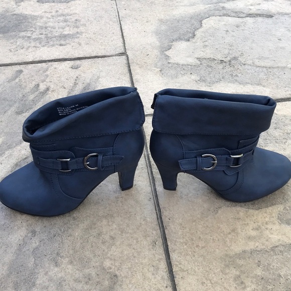 Navy Heeled Booties - Picture 2 of 4